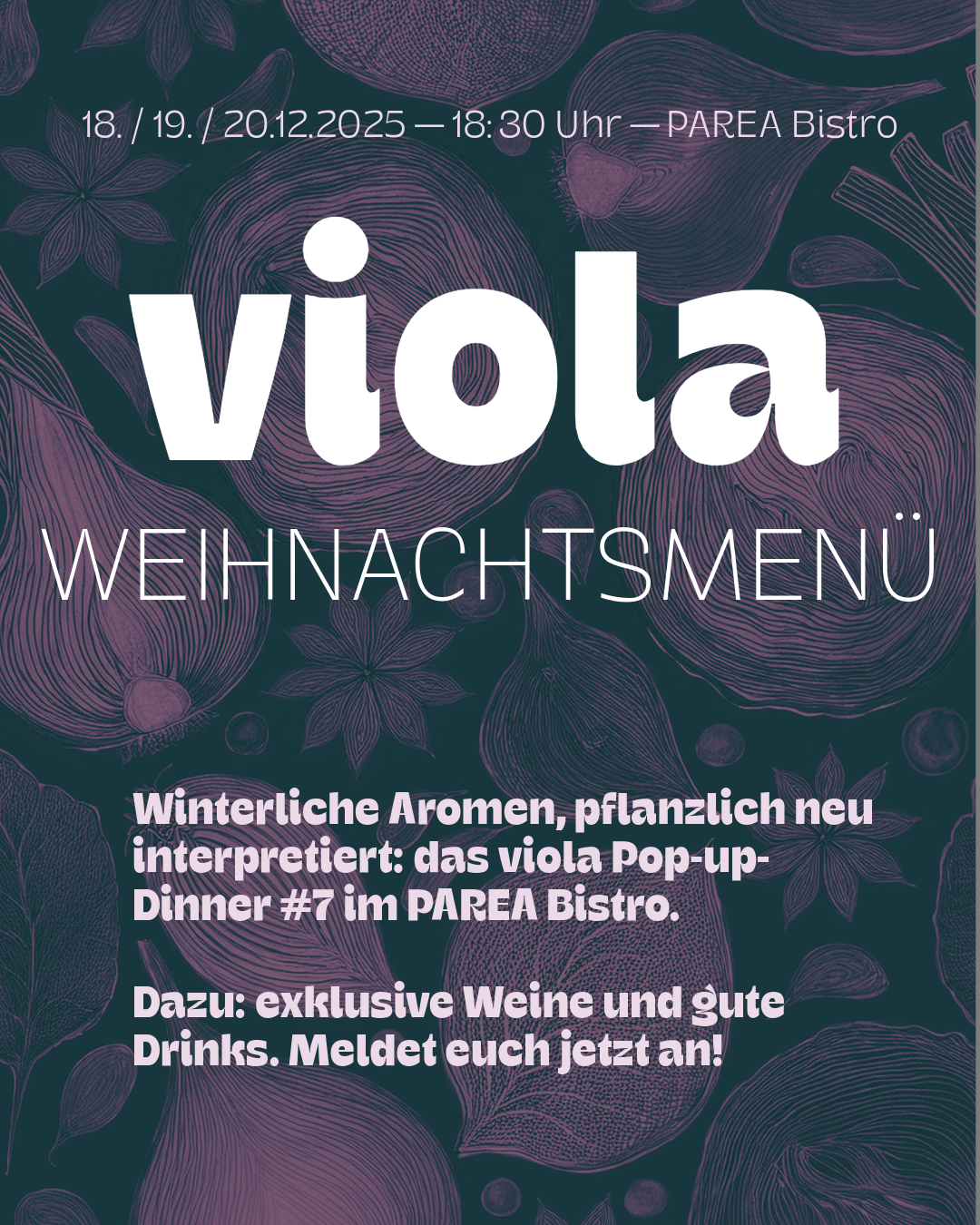 viola Weihnachtsdinner – Plant-based Fine Dining bei PAREA